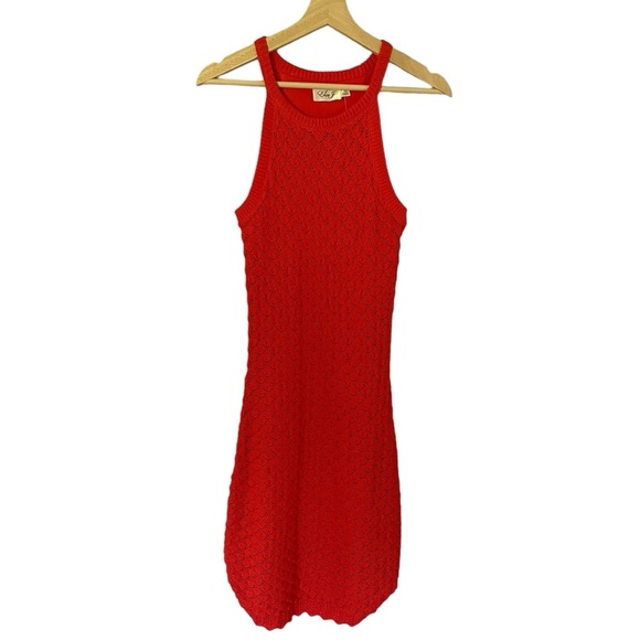 Eliza J Dress Cotton Crocheted Lined Orange Maxi Sleeveless Size Small New - Picture 1 of 11